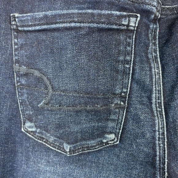 American Eagle AE Jeans Hi-Rise Jeggings Distressed Knees Blue Jeans Size 4S - Picture 8 of 14